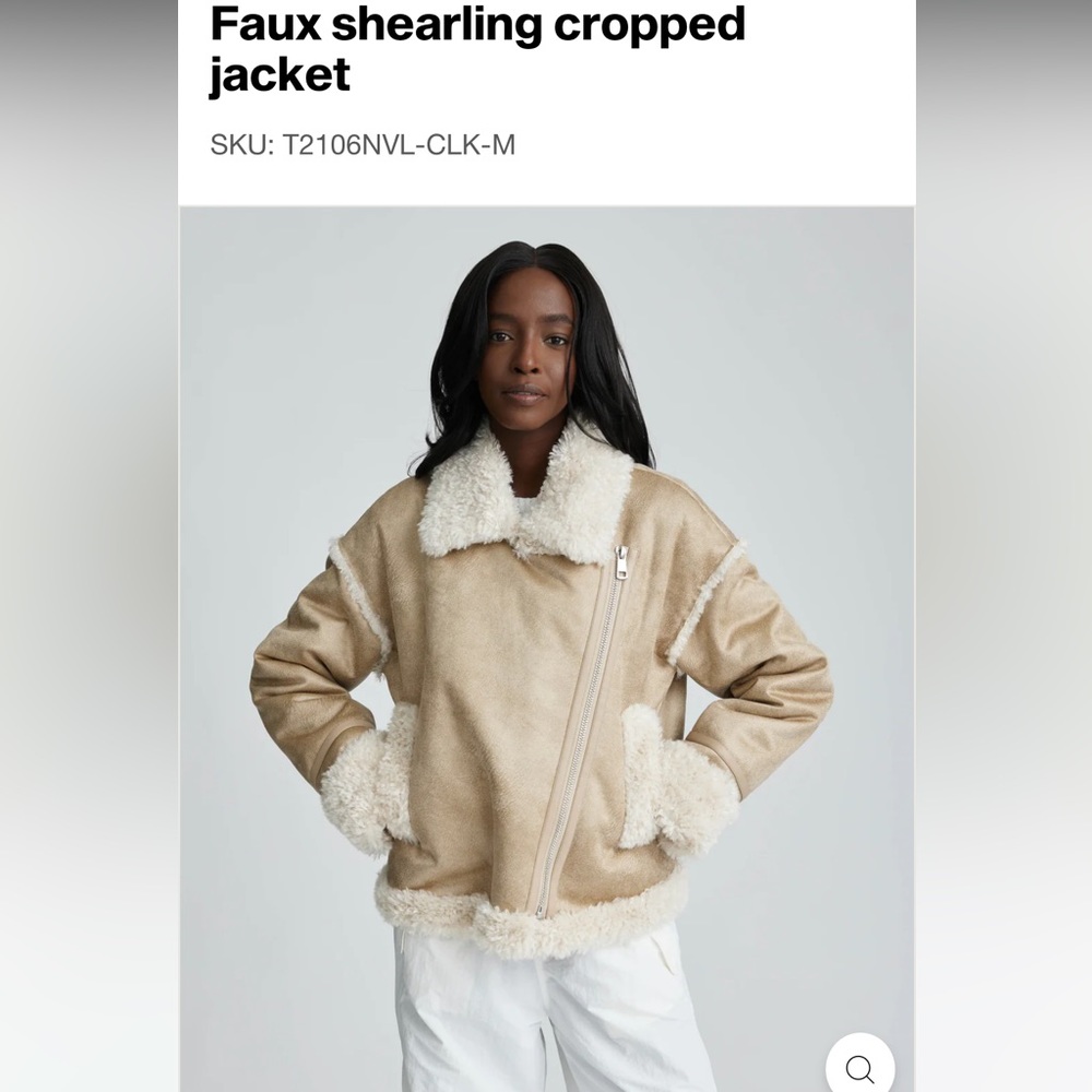 NVLT Faux shearling cropped jacket